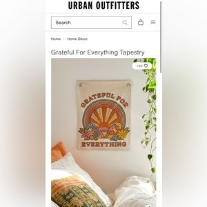 New! Urban Outfitters Home Grateful For Everything Tapestry